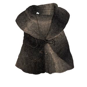 Italian Yarn Ombre Black and Gray Knit Vest